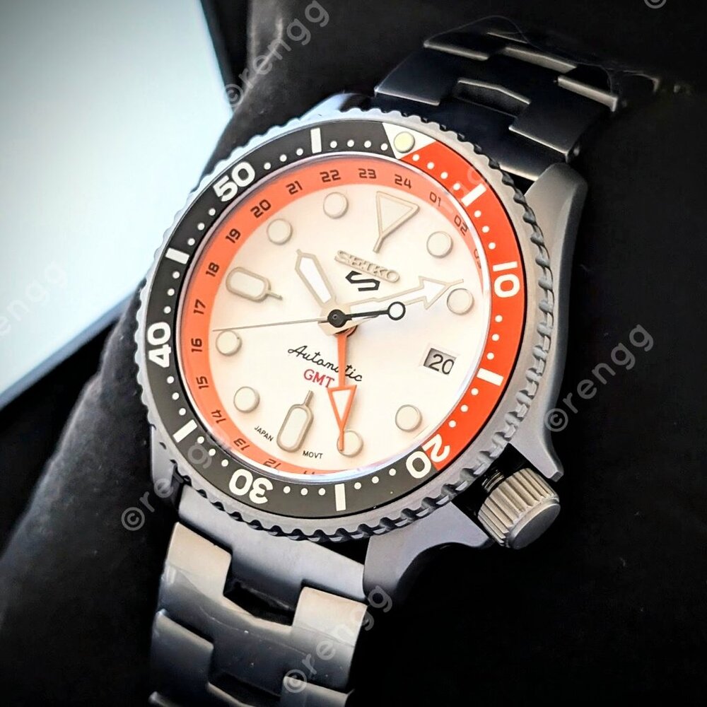Full Titanium Automatic Gmt White Orange Diver 42… - image 2